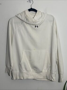 Under Armour White Women's Pullover Hoodie with Hood and Kangaroo Pocket